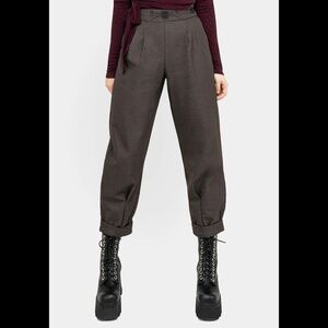 Disturbia Mystic Embroidered Balloon Trousers Pants Brown Womens 10 Goth NWT